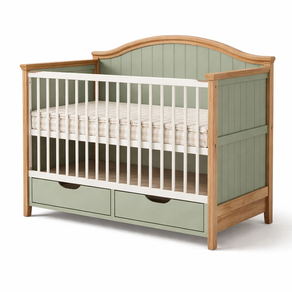 Babybett mit Schubladen im Landhausstil-Olvique